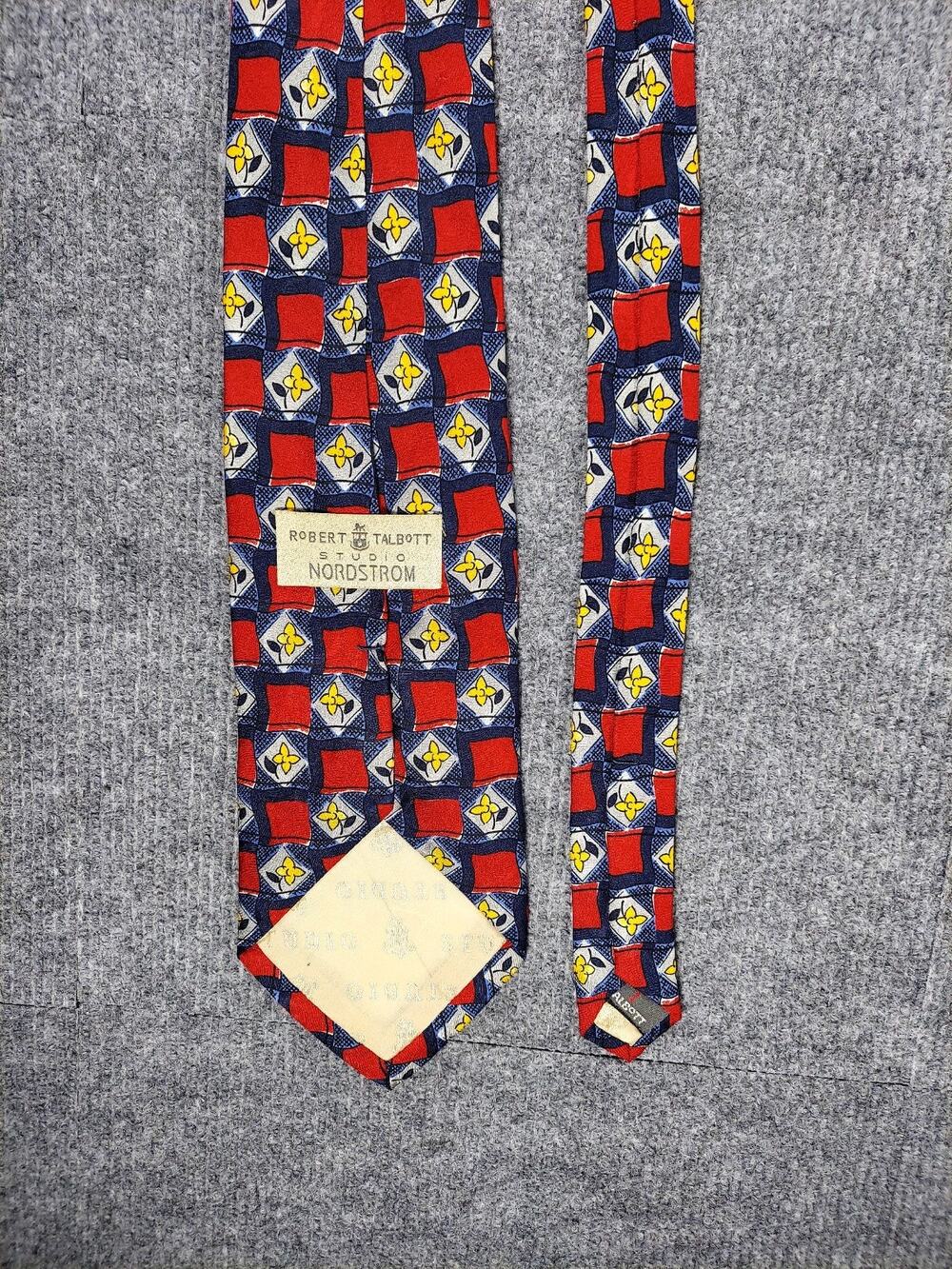 Vintage Robert Talbott Studio for Nordstrom Silk Tie - Red Blue Geometric